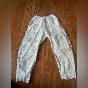 FELIX- Lupe Linen Pants White 100% linen. Size M like new!